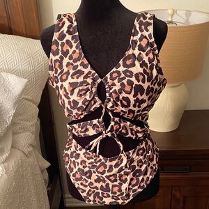 SHEIN Leopard Print One Piece Swimsuit